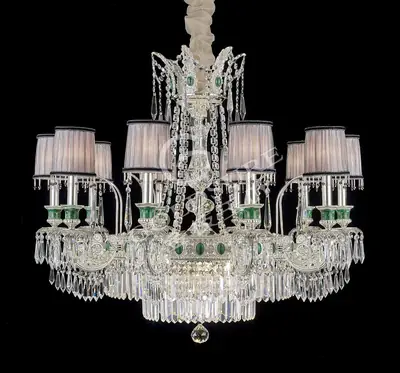 Đèn chùm cổ điển đồng màu bạc, 10 bóng, Ø91 cm