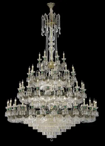 Đèn chùm cổ điển đồng màu đồng cổ kiểu Mỹ, 66 bóng, Ø200 cm