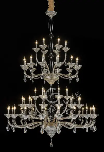 Đèn chùm cổ điển đồng màu mạ vàng, 54 bóng, Ø163 cm