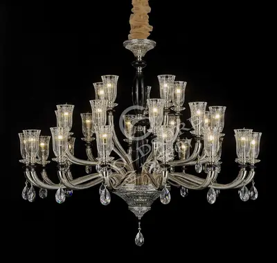 Đèn chùm cổ điển đồng màu mạ vàng, 30 bóng, Ø145 cm