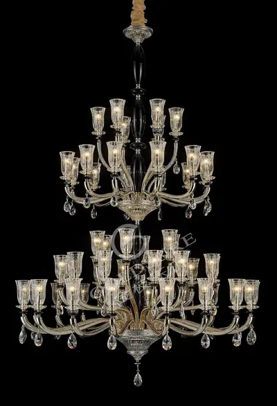 Đèn chùm cổ điển đồng màu mạ vàng, 54 bóng, Ø160 cm