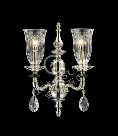 Đèn tường cổ điển đồng màu mạ vàng, Ø36 cm
