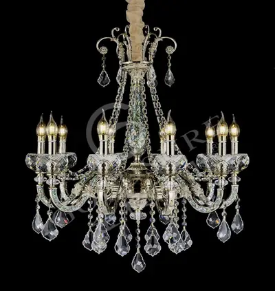 Đèn chùm cổ điển đồng màu mạ vàng, 10 bóng, Ø75 cm