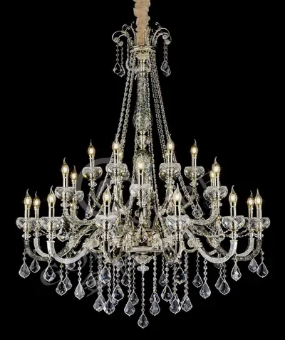 Đèn chùm cổ điển đồng màu mạ vàng, 24 bóng, Ø122 cm
