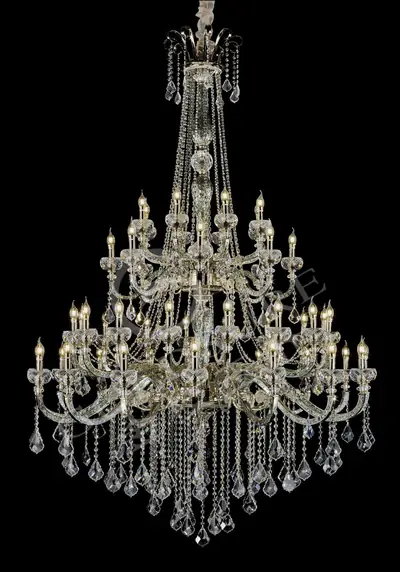 Đèn chùm cổ điển đồng màu mạ vàng, 48 bóng, Ø153 cm