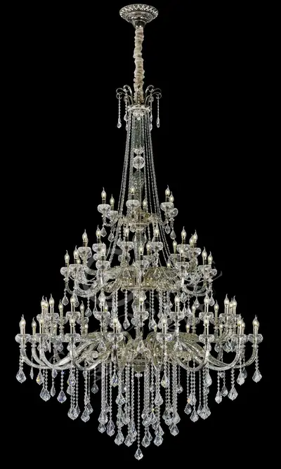 Đèn chùm cổ điển đồng màu mạ vàng, 66 bóng, Ø182 cm