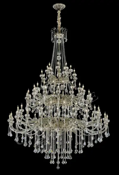 Đèn chùm cổ điển đồng màu mạ vàng, 92 bóng, Ø225 cm