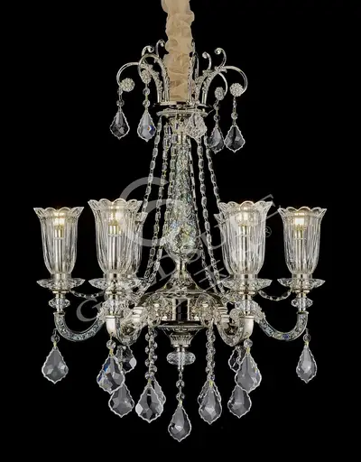 Đèn chùm cổ điển đồng màu mạ vàng, 6 bóng, Ø58 cm