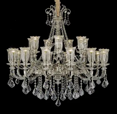 Đèn chùm cổ điển đồng màu mạ vàng, 21 bóng, Ø105 cm