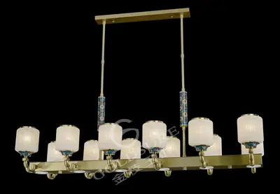 Đèn chùm cổ điển đồng màu đỏ California, 12 bóng, Ø138 cm (dáng oval)