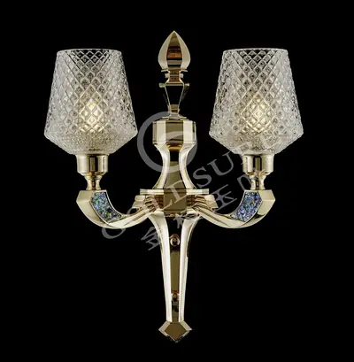 Đèn tường cổ điển nhôm màu trắng Hàn, 2 bóng