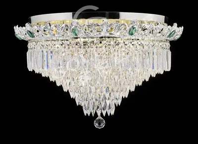 Đèn ốp trần cổ điển đồng màu bạc, Ø62 cm