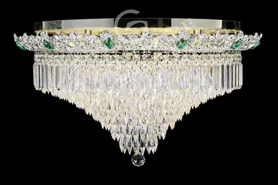 Đèn ốp trần cổ điển đồng màu bạc, Ø72 cm