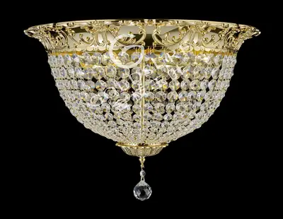 Đèn ốp trần cổ điển đồng màu vàng 24K, Ø51 cm