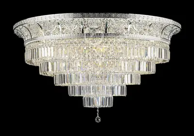 Đèn ốp trần cổ điển đồng màu bạc, Ø120 cm