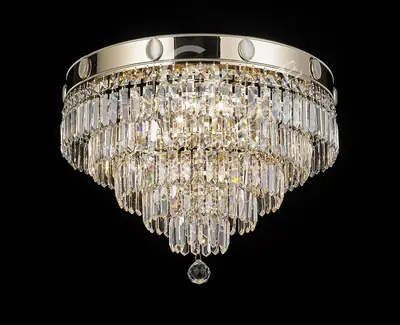 Đèn ốp trần cổ điển đồng màu trắng Hàn, Ø50 cm
