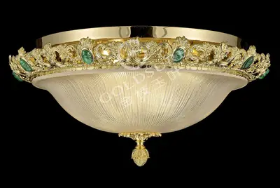 Đèn ốp trần cổ điển đồng màu vàng 24K, Ø51 cm