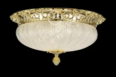 Đèn ốp trần cổ điển đồng màu vàng 24K, Ø51 cm