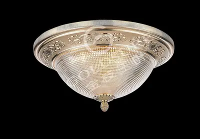 Đèn ốp trần cổ điển nhôm màu vàng Hàn Quốc, Ø42 cm