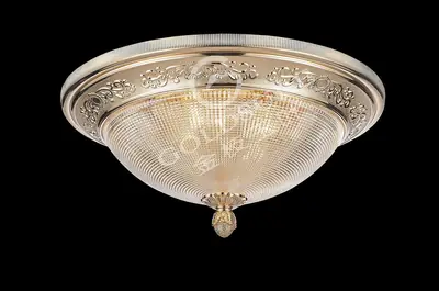 Đèn ốp trần cổ điển nhôm màu vàng Hàn Quốc, Ø54 cm