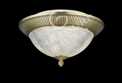 Đèn ốp trần cổ điển nhôm màu vàng cổ ánh xanh mờ, Ø42 cm