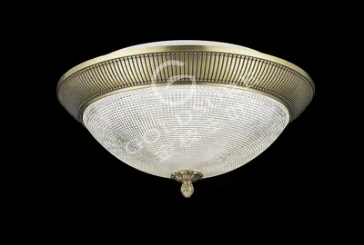 Đèn ốp trần cổ điển nhôm màu vàng cổ ánh xanh mờ, Ø53 cm