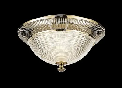 Đèn ốp trần cổ điển nhôm màu mạ vàng, Ø42 cm