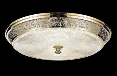Đèn ốp trần cổ điển nhôm màu mạ vàng, Ø60 cm