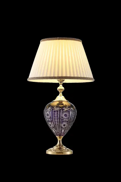 Đèn bàn cổ điển đồng màu vàng 24K, Ø38 cm