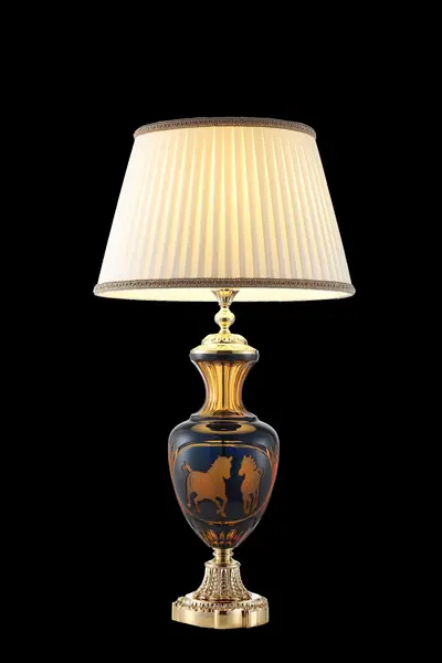 Đèn bàn cổ điển đồng màu vàng 24K, Ø41 cm