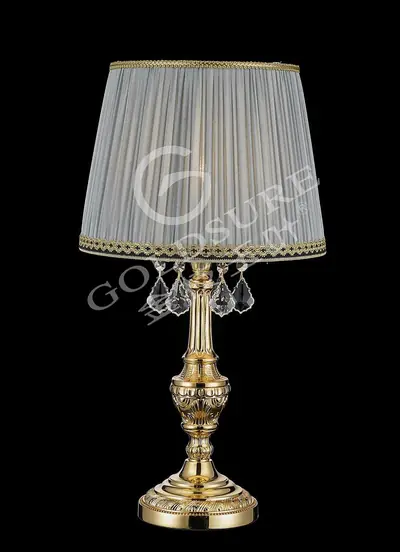 Đèn bàn cổ điển đồng màu vàng 24K, Ø32 cm