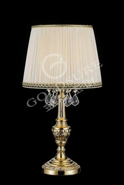 Đèn bàn cổ điển đồng màu vàng 24K, Ø32 cm