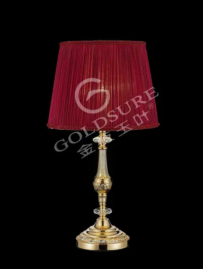 Đèn bàn cổ điển đồng màu vàng 24K, Ø32 cm