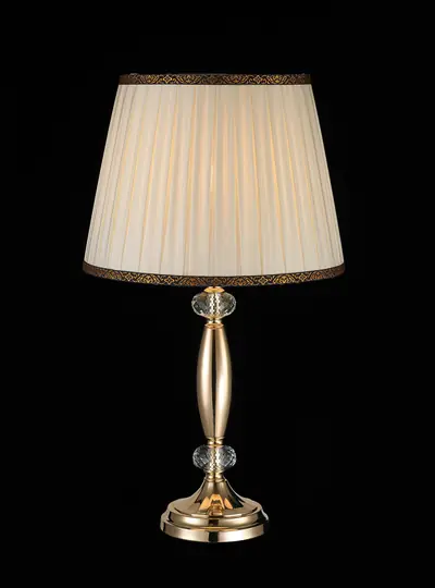 Đèn bàn cổ điển đồng màu vàng Hàn Quốc, Ø35 cm