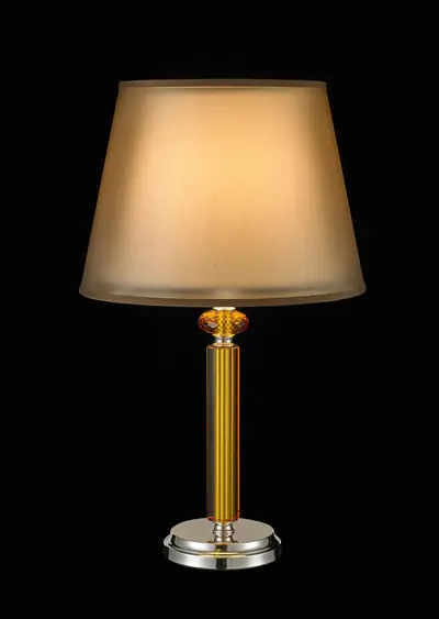 Đèn bàn cổ điển đồng màu crom, Ø35 cm