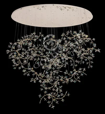 Đèn ốp trần tân cổ điển inox màu crom, Ø245 cm
