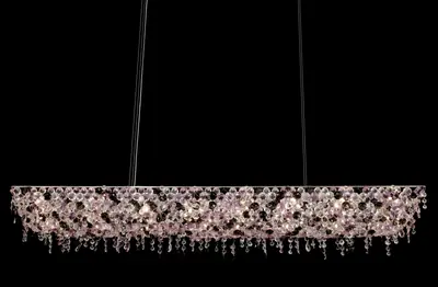 Đèn chùm tân cổ điển inox màu crom, Ø150 cm