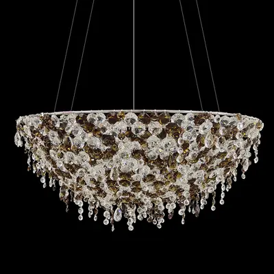 Đèn chùm tân cổ điển inox màu crom, Ø100 cm