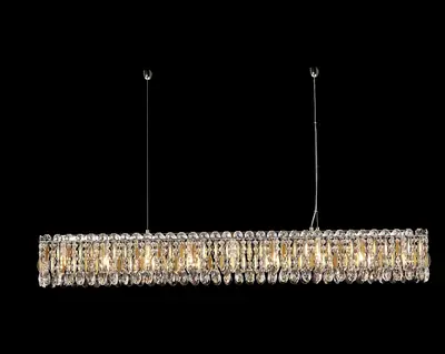 Đèn chùm tân cổ điển inox màu crom, Ø120 cm (dáng oval)