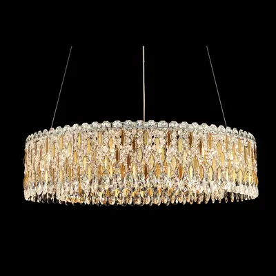 Đèn chùm tân cổ điển inox màu crom, Ø100 cm