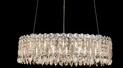 Đèn chùm tân cổ điển inox màu crom, Ø60 cm