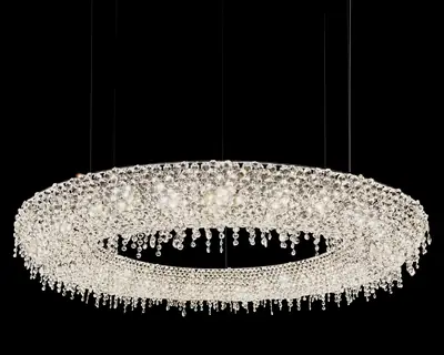 Đèn chùm tân cổ điển inox màu crom, Ø100 cm