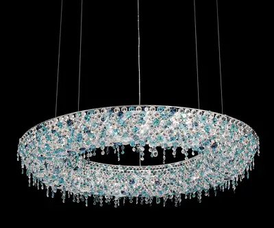 Đèn chùm tân cổ điển inox màu crom, Ø120 cm