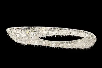 Đèn chùm tân cổ điển inox màu crom, Ø100 cm