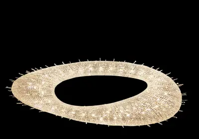 Đèn chùm tân cổ điển inox màu crom, Ø200 cm