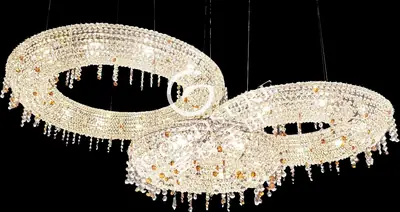 Đèn chùm tân cổ điển inox màu crom (tổ hợp)
