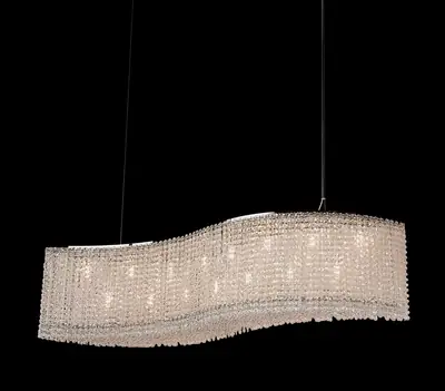Đèn chùm tân cổ điển inox màu crom, Ø120 cm