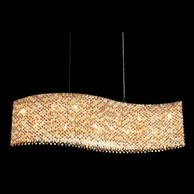 Đèn chùm tân cổ điển inox màu crom, Ø150 cm