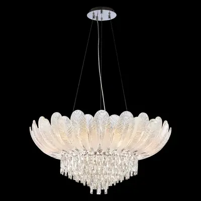 Đèn chùm tân cổ điển inox màu crom, Ø100 cm