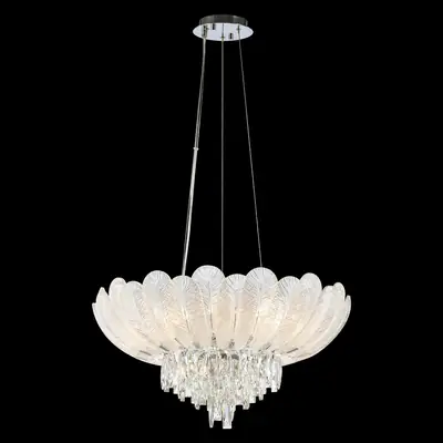 Đèn chùm tân cổ điển inox màu crom, Ø60 cm